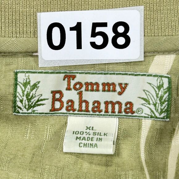 VTG Tommy Bahama Shirt Men's XL Green Preppy Casual Golf Hawaiian Button Up Silk - Picture 11 of 11